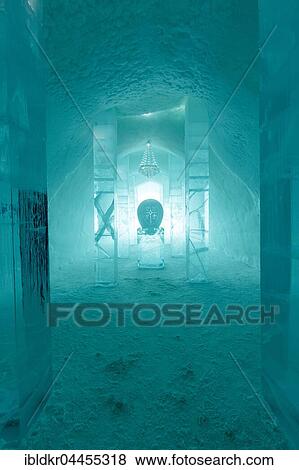 Entrance hall with sculpture and chandelier made of ice, Jukkasjärvi Ice Hotel, Lapland, Norrbotten Province, Sweden, Scandinavia, Europe View Large Photo Image Stock Photo - Entrance hall with sculpture and chandelier made of ice, Jukkasjärvi Ice Hotel, Lapland, Norrbotten Province, Sweden, Scandinavia, Europe. Fotosearch