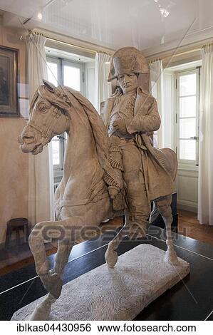 Stock Photograph - Equestrian statue of Napoleon on horseback, Musée Napoléonien, Napoleon Museum, Ile-d'Aix, Charente-Maritime, France, Europe. Fotosearch