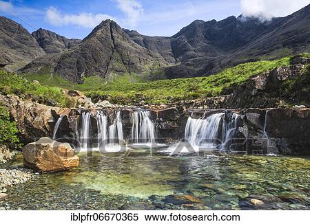Stock Photography - Fairy Pools, Isle of Skye, Scotland, United Kingdom, Europe. Fotosearch