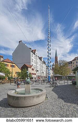 Fischerbuberl fountain of the sculptor Ignatius Taschner at Wiener Platz, Haidhausen, Munich, Upper Bavaria, Bavaria, Germany, Europe View Large Photo Image Stock Image - Fischerbuberl fountain of the sculptor Ignatius Taschner at Wiener Platz, Haidhausen, Munich, Upper Bavaria, Bavaria, Germany, Europe. Fotosearch