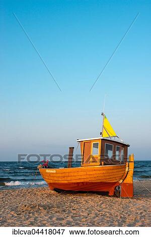 Fishing boat on beach, Ahlbeck Seaside Resort, Usedom, Baltic Sea, Germany, Europe View Large Photo Image Stock Photo - Fishing boat on beach, Ahlbeck Seaside Resort, Usedom, Baltic Sea, Germany, Europe. Fotosearch