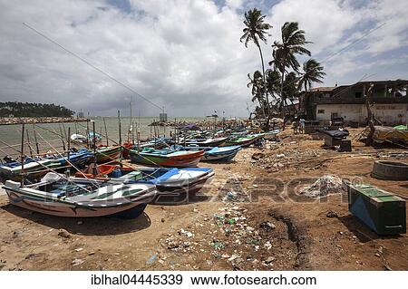 Fishing boats on beach, Beruwela, Western Province, Sri Lanka, Asia View Large Photo Image Stock Photo - Fishing boats on beach, Beruwela, Western Province, Sri Lanka, Asia. Fotosearch
