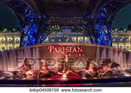 Fontaine in front of the Parisian Macao, hotel, casino, shopping mall and food court, Cotai, Macau, China, Asia View Large Photo Image Stock Photo - Fontaine in front of the Parisian Macao, hotel, casino, shopping mall and food court, Cotai, Macau, China, Asia. Fotosearch