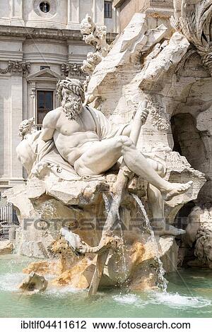 Fontana dei Quattro Fiumi, Four Rivers Fountain, Piazza Navona, Rome, Italy, Europe View Large Photo Image Stock Image - Fontana dei Quattro Fiumi, Four Rivers Fountain, Piazza Navona, Rome, Italy, Europe. Fotosearch