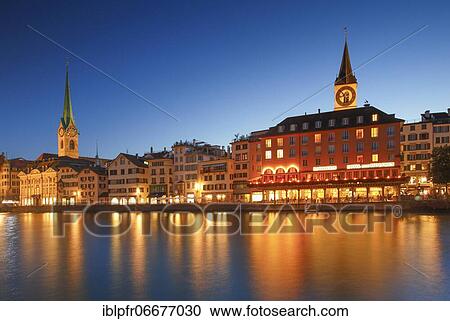 Fraumünster and St. Peter Church, Zurich, Switzerland, Europe View Large Photo Image Stock Image - Fraumünster and St. Peter Church, Zurich, Switzerland, Europe. Fotosearch
