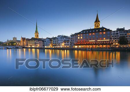 Fraumünster and St. Peter Church, Zurich, Switzerland, Europe View Large Photo Image Stock Photo - Fraumünster and St. Peter Church, Zurich, Switzerland, Europe. Fotosearch