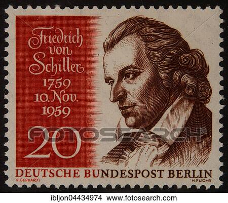 Friedrich von Schiller, German poet, portrait on 1959 German stamp View Large Photo Image Picture - Friedrich von Schiller, German poet, portrait on 1959 German stamp. Fotosearch