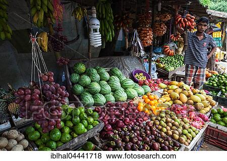 Fruit stall, bananas, melons, avocado, pineapple, grapes, apples, pears, oranges, mangosteens, Central Province, Sri Lanka, Asia View Large Photo Image Stock Photo - Fruit stall, bananas, melons, avocado, pineapple, grapes, apples, pears, oranges, mangosteens, Central Province, Sri Lanka, Asia. Fotosearch