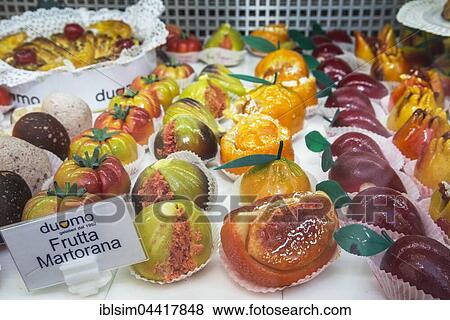Frutta Martorana, traditional marzipan sweets, Cefalu, Sicily, Italy, Europe View Large Photo Image Stock Photo - Frutta Martorana, traditional marzipan sweets, Cefalu, Sicily, Italy, Europe. Fotosearch