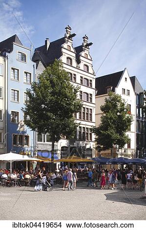 Picture - Gabled houses, old market, Gaffelhaus, historic centre, Cologne, North Rhine-Westphalia, Germany, Europe. Fotosearch
