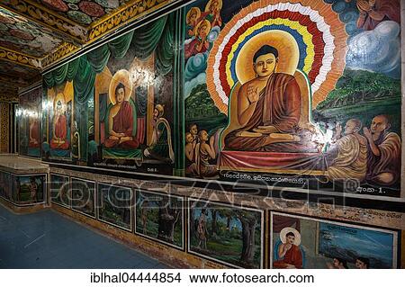 Gallery, murals, scenes of Buddha, Weherahena Temple, Matara, Southern Province, Sri Lanka, Asia View Large Photo Image Picture - Gallery, murals, scenes of Buddha, Weherahena Temple, Matara, Southern Province, Sri Lanka, Asia. Fotosearch