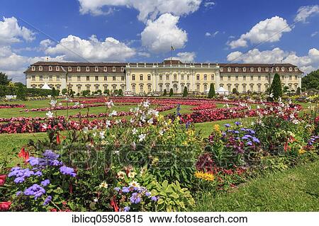 Stock Photography - Gardens Blooming Baroque, Ludwigsburg Palace, Ludwigsburg, Baden-Württemberg, Germany, Europe. Fotosearch