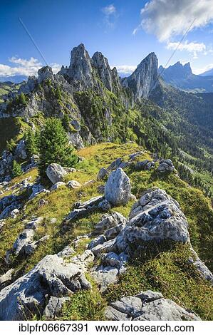Stock Image - Gastlosen, Fribourg Pre-Alps, Switzerland, Europe. Fotosearch