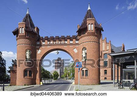 Stock Photo - Gate of the former Borsig facotry, Tegel, Berlin, Germany, Europe. Fotosearch
