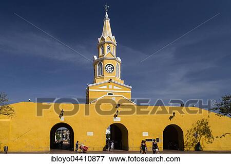 Stock Photo - Gate of the old city, Cartagena de Indias, Bolivar, Colombia, South America. Fotosearch