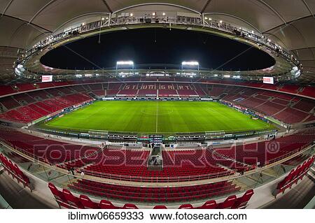 Ghost match, view from journalist's seat on the grandstand to empty stadium, Mercedes-Benz Arena, Stuttgart, Baden-Württemberg, Germany, Europe View Large Photo Image Stock Image - Ghost match, view from journalist's seat on the grandstand to empty stadium, Mercedes-Benz Arena, Stuttgart, Baden-Württemberg, Germany, Europe. Fotosearch