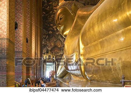 Giant reclining golden buddha, Wat Pho, Bangkok, Thailand, Asia View Large Photo Image Picture - Giant reclining golden buddha, Wat Pho, Bangkok, Thailand, Asia. Fotosearch