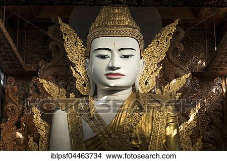 Giant Seated Buddha, Ngahtatgyi Pagoda, Yangon, Myanmar, Asia View Large Photo Image Picture - Giant Seated Buddha, Ngahtatgyi Pagoda, Yangon, Myanmar, Asia. Fotosearch