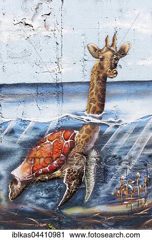 Giraffe swimming in the sea, graffiti, surreal, urban art, street art, Duisburg, Ruhr district, North Rhine-Westphalia, Germany, Europe View Large Photo Image Stock Image - Giraffe swimming in the sea, graffiti, surreal, urban art, street art, Duisburg, Ruhr district, North Rhine-Westphalia, Germany, Europe. Fotosearch