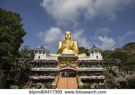 Golden Buddha, Golden Temple, Dambulla, Sri Lanka, Asia View Large Photo Image Stock Photo - Golden Buddha, Golden Temple, Dambulla, Sri Lanka, Asia. Fotosearch