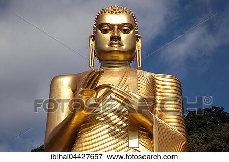Golden Buddha statue, golden temple, Rangiri Vihara, Dambulla, Central Province, Sri Lanka, Asia View Large Photo Image Stock Photo - Golden Buddha statue, golden temple, Rangiri Vihara, Dambulla, Central Province, Sri Lanka, Asia. Fotosearch