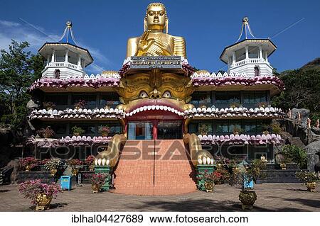 Golden Buddha statue, golden temple, Rangiri Vihara, Dambulla, Central Province, Sri Lanka, Asia View Large Photo Image Stock Photo - Golden Buddha statue, golden temple, Rangiri Vihara, Dambulla, Central Province, Sri Lanka, Asia. Fotosearch