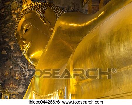 Golden Reclining Buddha, Wat Pho, Bangkok, Thailand, Asia View Large Photo Image Stock Photograph - Golden Reclining Buddha, Wat Pho, Bangkok, Thailand, Asia. Fotosearch