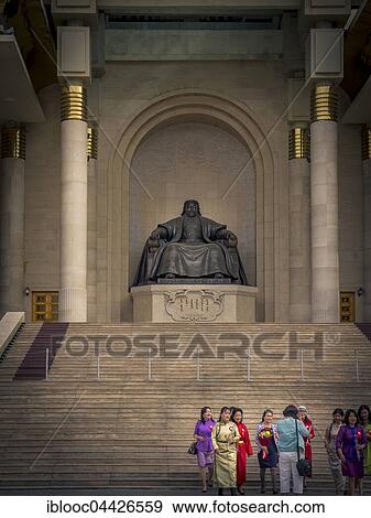 Government Palace, statue, Chinggis Square, Ulaanbaatar, Mongolia, Asia View Large Photo Image Stock Photo - Government Palace, statue, Chinggis Square, Ulaanbaatar, Mongolia, Asia. Fotosearch