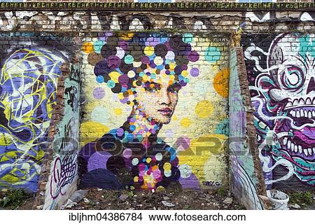 Graffiti, color portrait, Brick Lane, London, England, United Kingdom, Europe View Large Photo Image Picture - Graffiti, color portrait, Brick Lane, London, England, United Kingdom, Europe. Fotosearch