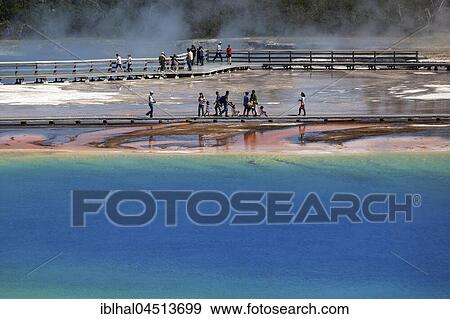 Grand Prismatic Spring, Midway Geyser Basin, Yellowstone National Park, Wyoming, USA, North America View Large Photo Image Stock Photo - Grand Prismatic Spring, Midway Geyser Basin, Yellowstone National Park, Wyoming, USA, North America. Fotosearch