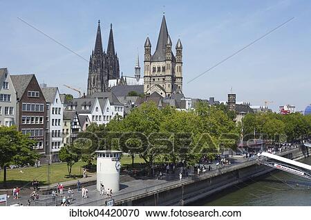 Great St. Martin Church and Cologne Cathedral, Cologne, North Rhine-Westphalia, Germany, Europe View Large Photo Image Stock Image - Great St. Martin Church and Cologne Cathedral, Cologne, North Rhine-Westphalia, Germany, Europe. Fotosearch