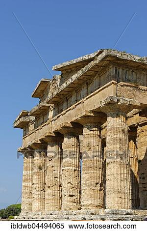 Greek Doric temple, Temple of Hera, Paestum archaeological site of Paestum, Capaccio Paestum, Campania, Italy, Europe View Large Photo Image Stock Photography - Greek Doric temple, Temple of Hera, Paestum archaeological site of Paestum, Capaccio Paestum, Campania, Italy, Europe. Fotosearch