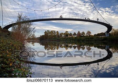 Grimberger Sichel, a pedestrian and cyclist bridge over the Rhine Herne Canal, Gelsenkirchen, Ruhr area, North Rhine-Westphalia, Germany, Europe View Large Photo Image Stock Image - Grimberger Sichel, a pedestrian and cyclist bridge over the Rhine Herne Canal, Gelsenkirchen, Ruhr area, North Rhine-Westphalia, Germany, Europe. Fotosearch