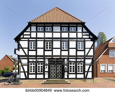 Half-timbered house, editorial building Sulinger Kreiszeitung, Sulingen, Lower Saxony, Germany, Europe View Large Photo Image Stock Photo - Half-timbered house, editorial building Sulinger Kreiszeitung, Sulingen, Lower Saxony, Germany, Europe. Fotosearch