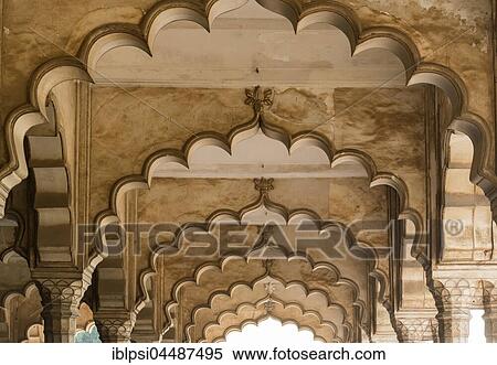 Stock Photography - Hall of Public Audience, Diwan-I-Am, Mughal Palace, Agra Fort, Agra, Uttar Pradesh, India, Asia. Fotosearch