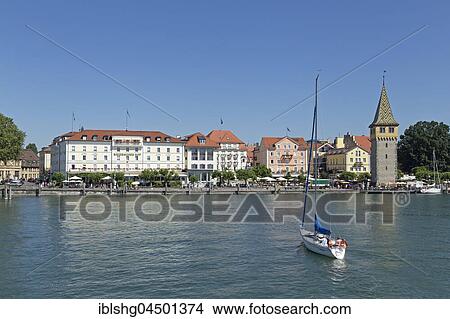 Harbor with Mangenturm, Lindau, Lake Constance, Bavaria, Germany, Europe View Large Photo Image Picture - Harbor with Mangenturm, Lindau, Lake Constance, Bavaria, Germany, Europe. Fotosearch