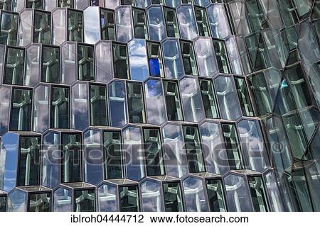 Harpa, concert hall, honeycomb glass facade, Reykjavik, Iceland, Europe View Large Photo Image Stock Image - Harpa, concert hall, honeycomb glass facade, Reykjavik, Iceland, Europe. Fotosearch