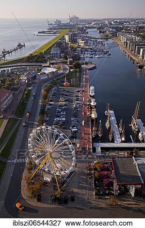 Havenwelten with Ferris wheel from above, Bremerhaven, Federal State of Bremen, Germany, Europe View Large Photo Image Stock Photo - Havenwelten with Ferris wheel from above, Bremerhaven, Federal State of Bremen, Germany, Europe. Fotosearch