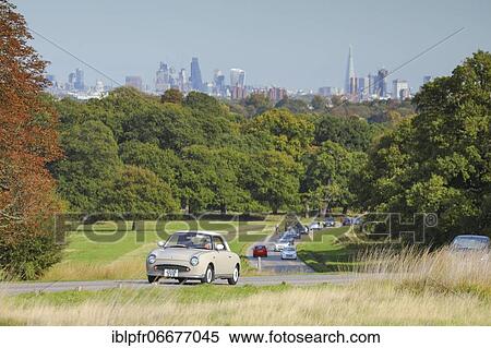 Stock Photography - Heavy visitor traffic in Richmond Park, London, England, United Kingdom, Europe. Fotosearch