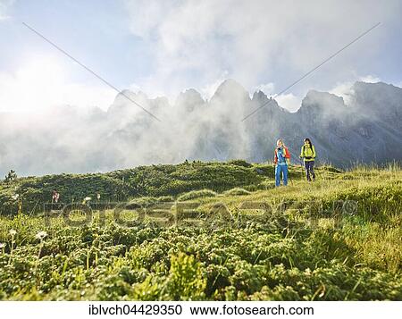 Hikers in mountains, Kalkkögel, Kemater Alm, Tyrol, Austria, Europe View Large Photo Image Stock Image - Hikers in mountains, Kalkkögel, Kemater Alm, Tyrol, Austria, Europe. Fotosearch