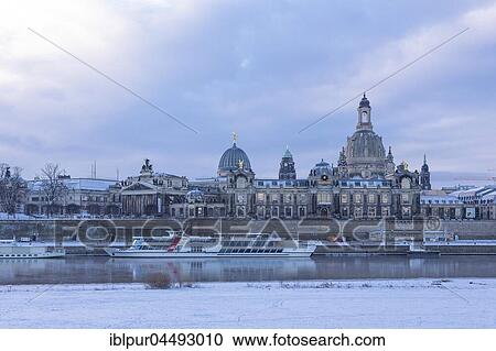 Historic centre in winter, dome of the Academy of Fine Arts, City Hall tower, the Church of Our Lady, the tower of Holy Cross Church, Brühl's Terrace, ship on the Elbe, Dresden, Saxony, Germany, Europe View Large Photo Image Stock Image - Historic centre in winter, dome of the Academy of Fine Arts, City Hall tower, the Church of Our Lady, the tower of Holy Cross Church, Brühl's Terrace, ship on the Elbe, Dresden, Saxony, Germany, Europe. Fotosearch