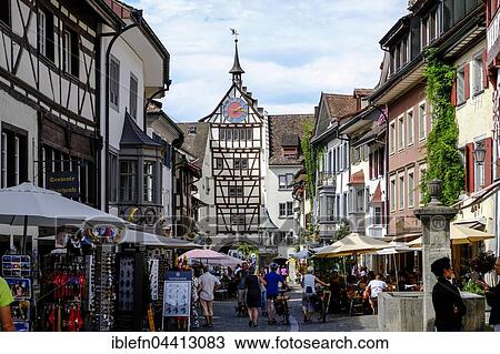 Historic centre with Untertor, Stein am Rhein, Canton of Schaffhausen, Switzerland, Europe View Large Photo Image Stock Image - Historic centre with Untertor, Stein am Rhein, Canton of Schaffhausen, Switzerland, Europe. Fotosearch