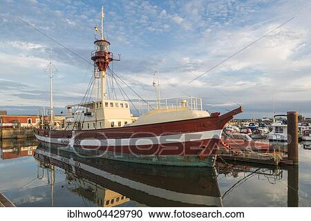 Horns Rev, the largest preserved wooden lightship in the world, built in 1912, now a museum in the port, Esbjerg, Region of Southern Denmark, Denmark, Europe View Large Photo Image Stock Image - Horns Rev, the largest preserved wooden lightship in the world, built in 1912, now a museum in the port, Esbjerg, Region of Southern Denmark, Denmark, Europe. Fotosearch
