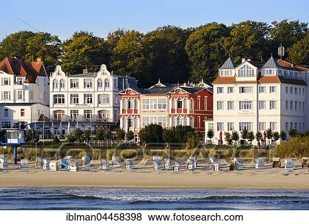 Stock Photo - Hotel Germania, Hotel Kaiser Wilhelm and Bansiner Hof, Bäder architecture, resort architecture, Bansin, Usedom, Mecklenburg-Western Pomerania, Germany, Europe. Fotosearch