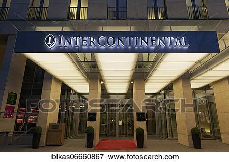 Hotel Intercontinental, illuminated entrance with logo, Königsallee, Düsseldorf, North Rhine-Westphalia, Germany, Europe View Large Photo Image Stock Photo - Hotel Intercontinental, illuminated entrance with logo, Königsallee, Düsseldorf, North Rhine-Westphalia, Germany, Europe. Fotosearch