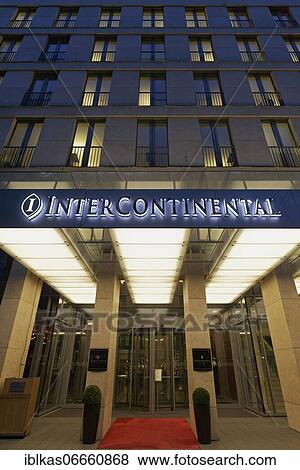 Hotel Intercontinental, illuminated entrance with logo, Königsallee, Düsseldorf, North Rhine-Westphalia, Germany, Europe View Large Photo Image Stock Photo - Hotel Intercontinental, illuminated entrance with logo, Königsallee, Düsseldorf, North Rhine-Westphalia, Germany, Europe. Fotosearch