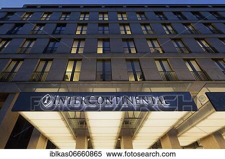 Hotel Intercontinental, illuminated logo on the building, Königsallee, Düsseldorf, North Rhine-Westphalia, Germany, Europe View Large Photo Image Stock Photography - Hotel Intercontinental, illuminated logo on the building, Königsallee, Düsseldorf, North Rhine-Westphalia, Germany, Europe. Fotosearch