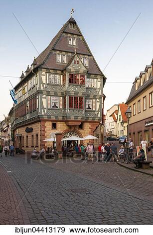 Hotel Zum Riesen, half-timbered house, Miltenberg, Mainfranken, Lower Franconia, Franconia, Bavaria, Germany, Europe View Large Photo Image Stock Photo - Hotel Zum Riesen, half-timbered house, Miltenberg, Mainfranken, Lower Franconia, Franconia, Bavaria, Germany, Europe. Fotosearch