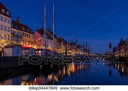 Houses at Nyhavn waterfront with Christmas decorations, Nyhavn, Copenhagen, Denmark, Europe View Large Photo Image Stock Photo - Houses at Nyhavn waterfront with Christmas decorations, Nyhavn, Copenhagen, Denmark, Europe. Fotosearch