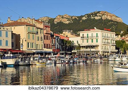 Houses on the port, Cassis, Bouches-du-Rhône, Provence-Alpes-Côte d' Azur, France, Europe View Large Photo Image Stock Photo - Houses on the port, Cassis, Bouches-du-Rhône, Provence-Alpes-Côte d' Azur, France, Europe. Fotosearch